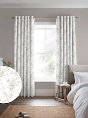 Laura Ashley Dover Grey Walled Garden Made to Measure 100% Cotton Curtains - Image 1 of 9