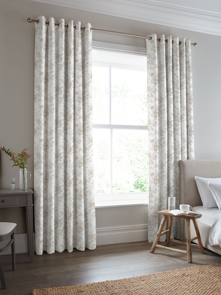 Laura Ashley Dover Grey Walled Garden Made to Measure 100% Cotton Curtains - Image 2 of 9