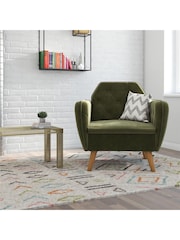 Novogratz Green Teresa Velvet Memory Foam Accent Chair - Image 2 of 6