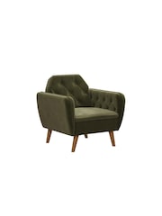 Novogratz Green Teresa Velvet Memory Foam Accent Chair - Image 3 of 6
