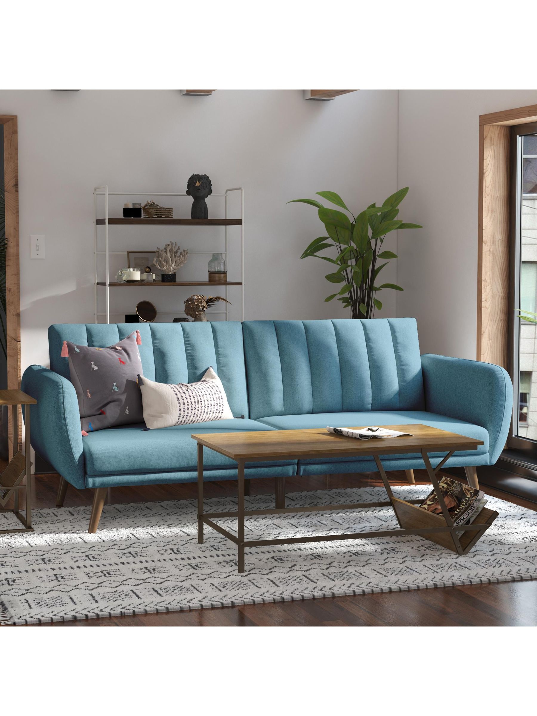 Buy Novogratz Blue Brittany Linen Bed from the Next UK online shop