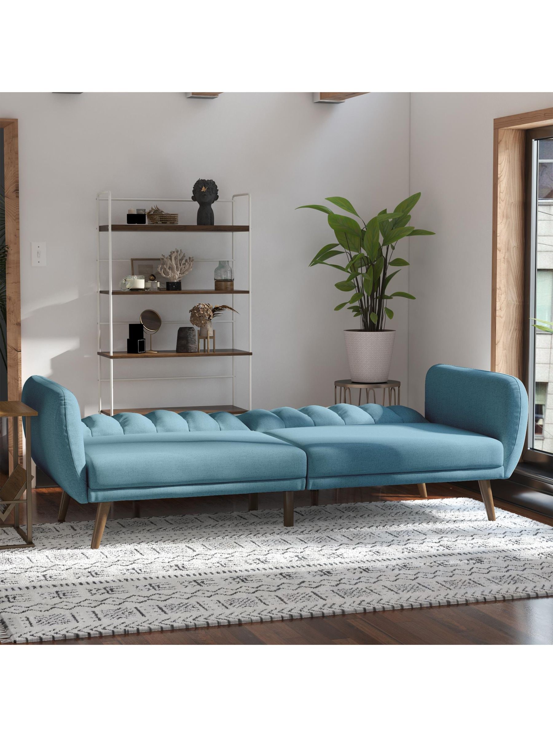 Buy Novogratz Blue Brittany Linen Bed from the Next UK online shop