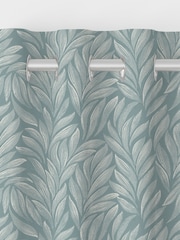 Laura Ashley Dark Duck Egg Blue Coulderton Leaves Made to Measure 100% Cotton Curtains - Image 7 of 9