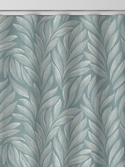 Laura Ashley Dark Duck Egg Blue Coulderton Leaves Made to Measure 100% Cotton Curtains - Image 8 of 9