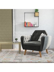 Novogratz Grey Teresa Velvet Memory Foam Accent Chair - Image 1 of 5