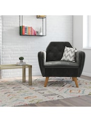 Novogratz Grey Teresa Velvet Memory Foam Accent Chair - Image 2 of 5