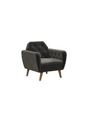 Novogratz Grey Teresa Velvet Memory Foam Accent Chair - Image 3 of 5