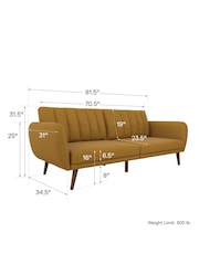 Novogratz Yellow Brittany Linen Sofa Bed - Image 6 of 6