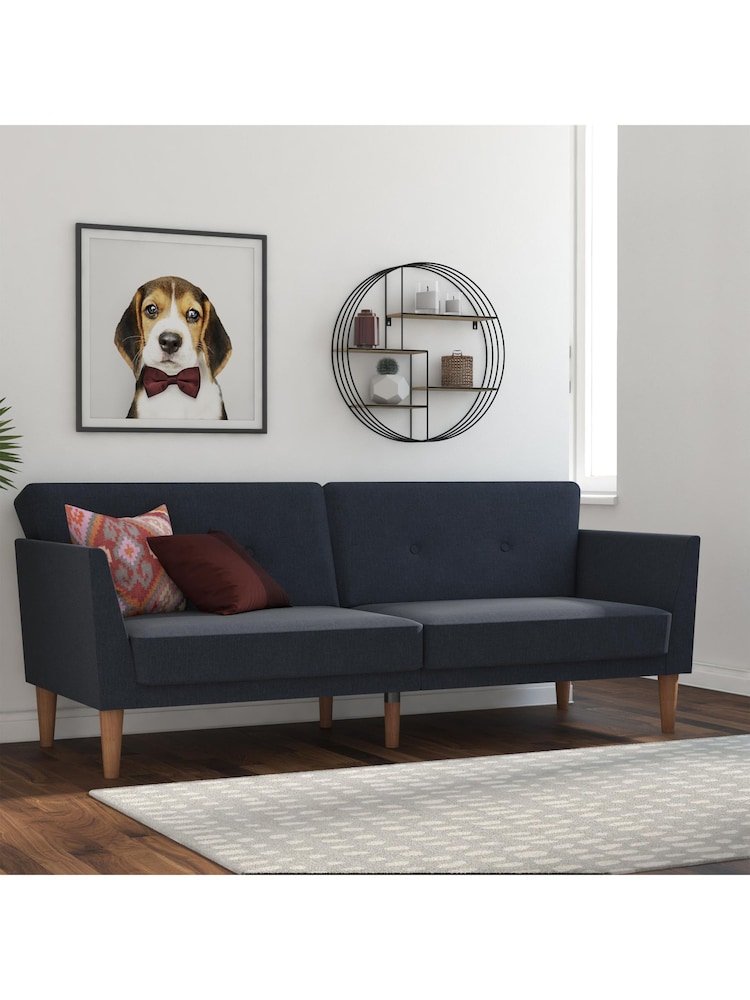 Novogratz Blue Regal Linen Sofa Bed - Image 1 of 6