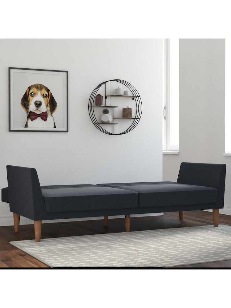 Novogratz Blue Regal Linen Sofa Bed - Image 2 of 6