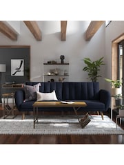Novogratz Blue Brittany Linen Sofa Bed - Image 2 of 5