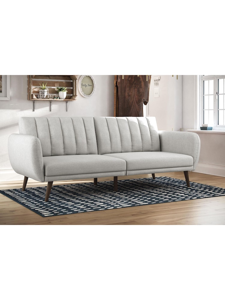 Novogratz Grey Brittany Linen Sofa Bed - Image 1 of 6