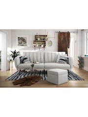 Novogratz Grey Brittany Linen Sofa Bed - Image 2 of 6