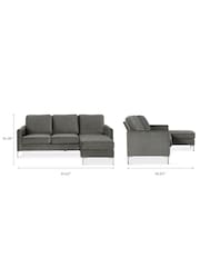 Novogratz Grey Chapman Sectional Sofa - Image 5 of 6