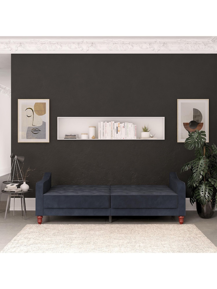Novogratz Blue Vintage Tufted Futon - Image 2 of 6