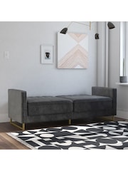 Novogratz Grey Skylar Velvet Sofa Bed - Image 1 of 6