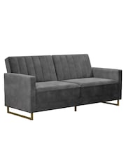 Novogratz Grey Skylar Velvet Sofa Bed - Image 3 of 6