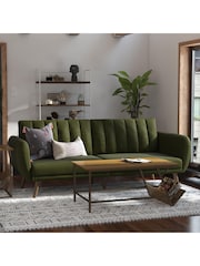 Novogratz Green Brittany Linen Sofa Bed - Image 1 of 6