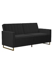 Novogratz Black Skylar Velvet Sofa Bed - Image 3 of 6