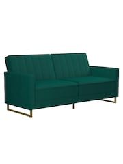 Novogratz Green Skylar Velvet Sofa Bed - Image 3 of 6
