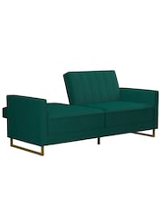 Novogratz Green Skylar Velvet Sofa Bed - Image 4 of 6