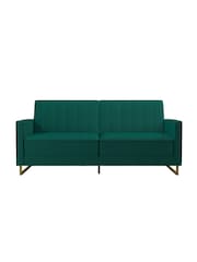 Novogratz Green Skylar Velvet Sofa Bed - Image 5 of 6