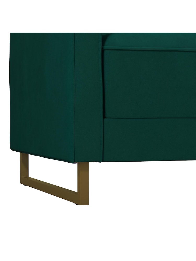 Novogratz Green Skylar Velvet Sofa Bed - Image 6 of 6