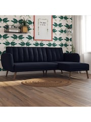Novogratz Blue Linen Sofa Bed - Image 1 of 6