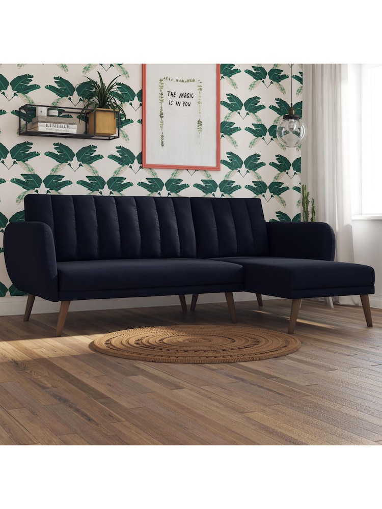Novogratz Blue Linen Sofa Bed - Image 1 of 6