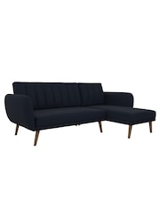 Novogratz Blue Linen Sofa Bed - Image 3 of 6