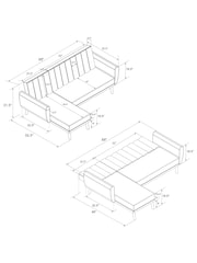 Novogratz Blue Linen Sofa Bed - Image 6 of 6