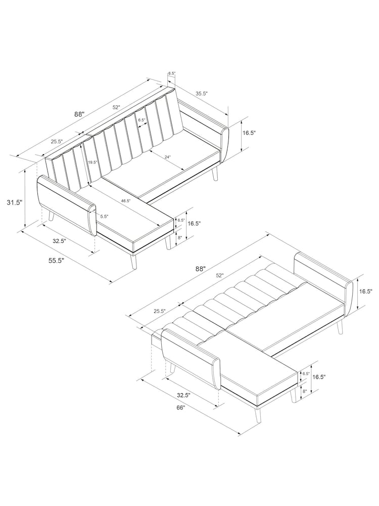 Novogratz Blue Linen Sofa Bed - Image 6 of 6