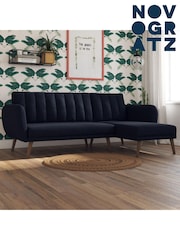 Novogratz Blue Linen Sofa Bed - Image 2 of 11