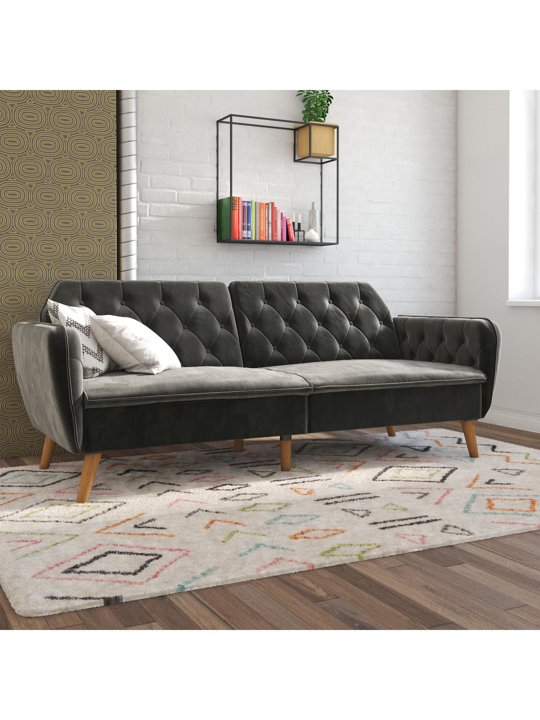 Full / Double 210.8 W cm Velvet Futon and Mattress - Image 5