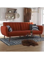 Novogratz Orange Brittany Linen Sofa Bed - Image 1 of 6