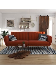 Novogratz Orange Brittany Linen Sofa Bed - Image 2 of 6