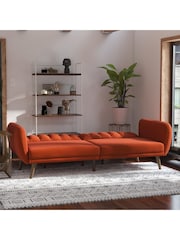 Novogratz Orange Brittany Linen Sofa Bed - Image 3 of 6