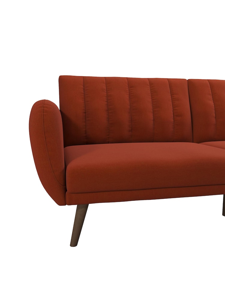 Novogratz Orange Brittany Linen Sofa Bed - Image 6 of 6