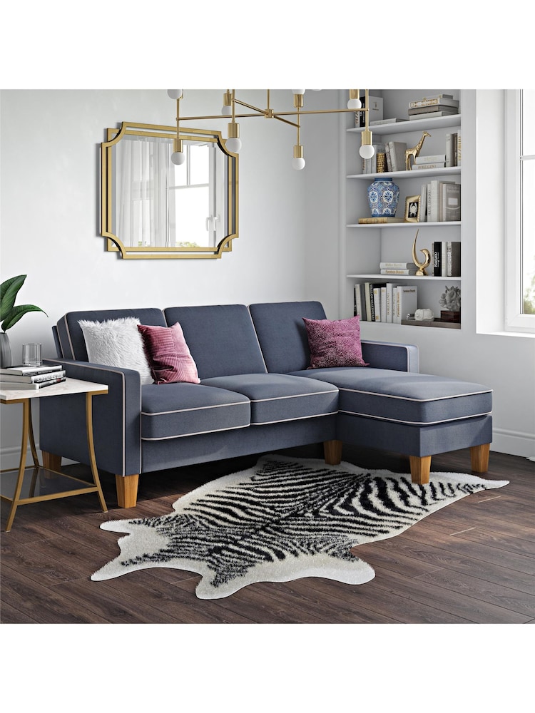 Novogratz Blue Bowen Sectional Sofa - Image 1 of 5