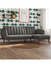 Novogratz Grey Linen Sofa Bed - Image 1 of 5