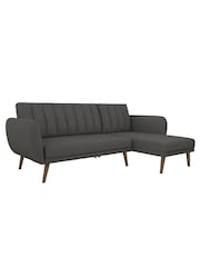 Novogratz Grey Linen Sofa Bed - Image 3 of 5