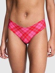 Victoria's Secret PINK Pink Rose Plaid Thong Knickers - Image 1 of 3