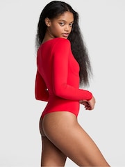 Victoria's Secret PINK Red Pepper Square Neck Soft Stretch Bodysuit - Image 1 of 3
