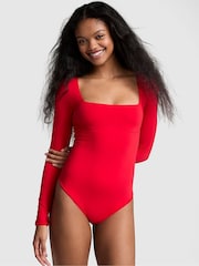 Victoria's Secret PINK Red Pepper Square Neck Soft Stretch Bodysuit - Image 2 of 3