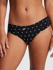 Victoria's Secret PINK Black Heart Thong Knickers - Image 1 of 3