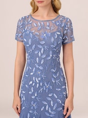 Adrianna Papell Bead Long Dress With Godets - Image 4 of 6
