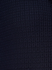 Adrianna Papell Blue Knit Frayed Waffle Crop Cardigan Sweater - Image 3 of 7