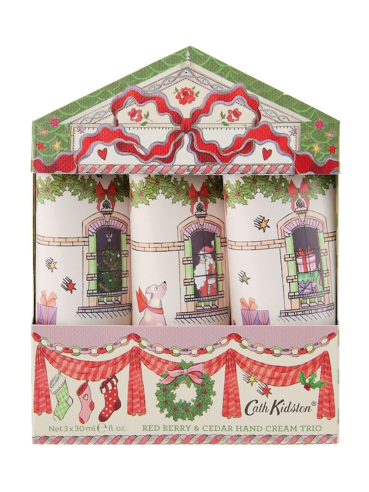 Cath Kidston A Dolls House Red Berry & Cedar Hand Cream Trio Gift Set 3 x 30ml - Image 1 of 1