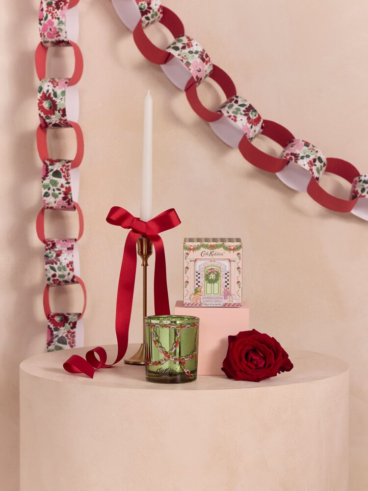 Cath Kidston A Dolls House Festive Glass Candle Red Berry & Cedar 180g - Image 6 of 6