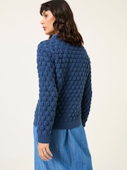 FatFace Navy Bea Bobble Knitted Jumper - Image 2 of 6